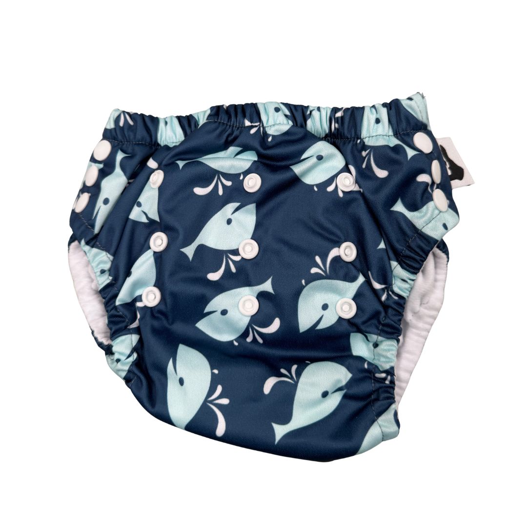 Whales Swim Nappy - front