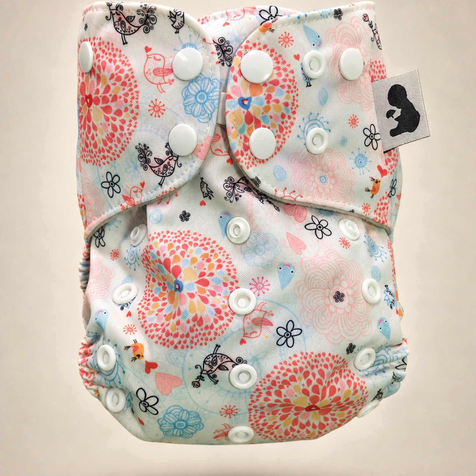 Paisley Bird - Pocket Diaper, closed