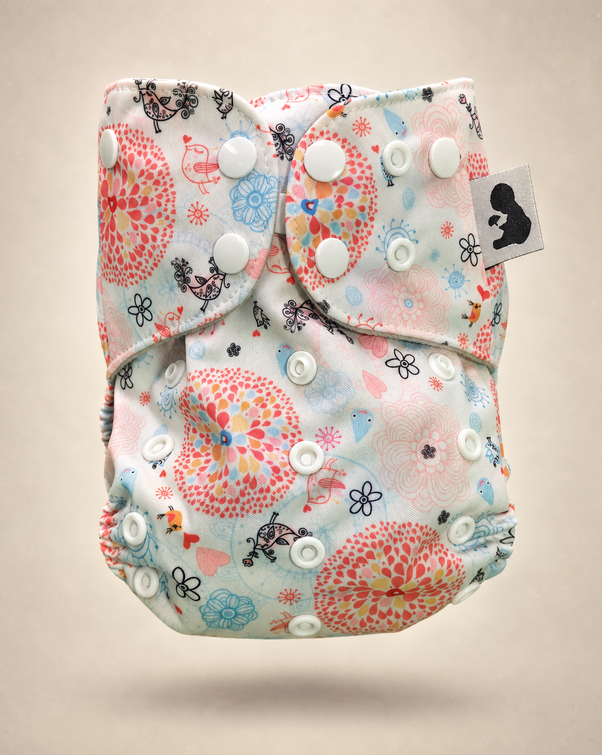 Paisley Bird - Pocket Diaper, closed