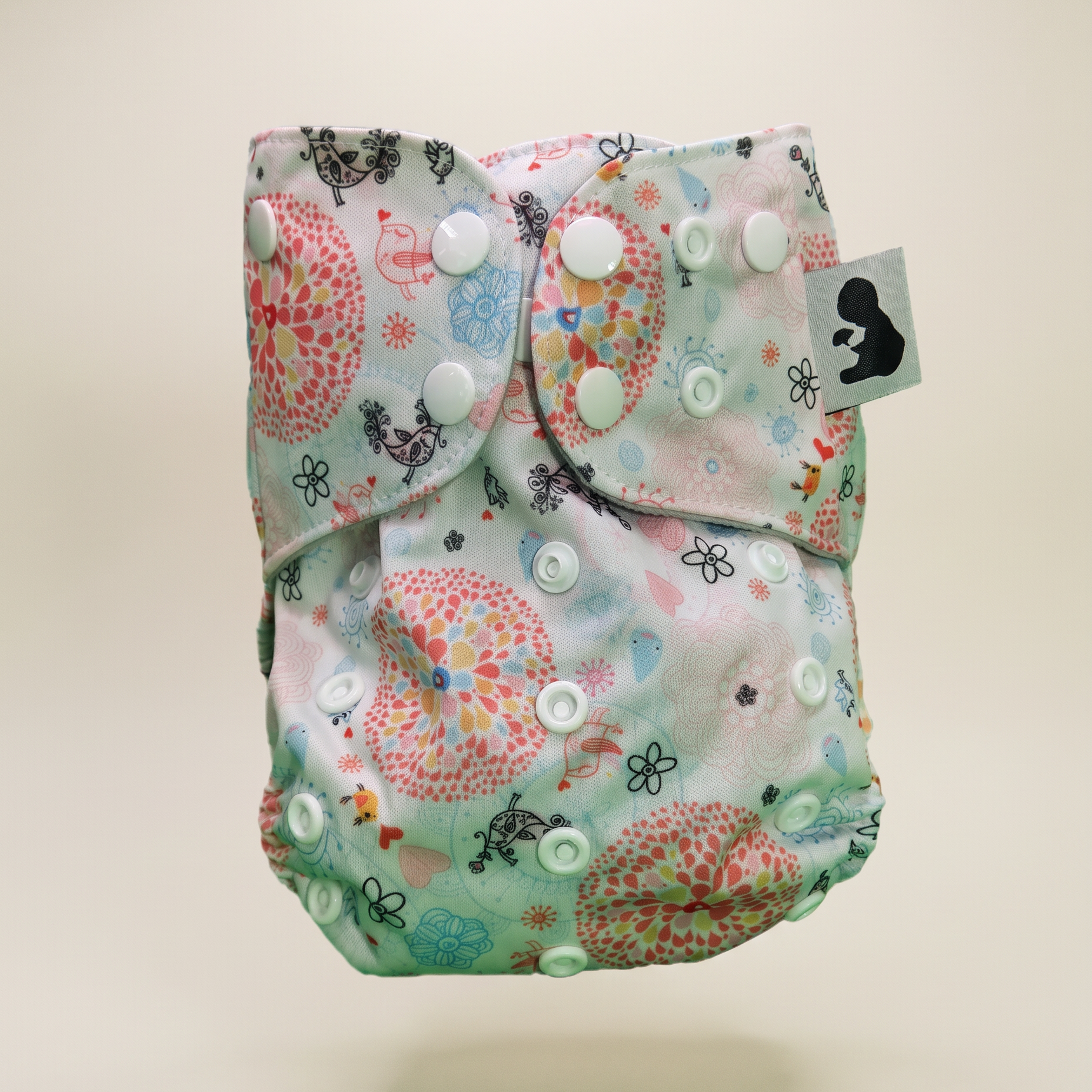 Paisley Bird - Pocket Diaper, open