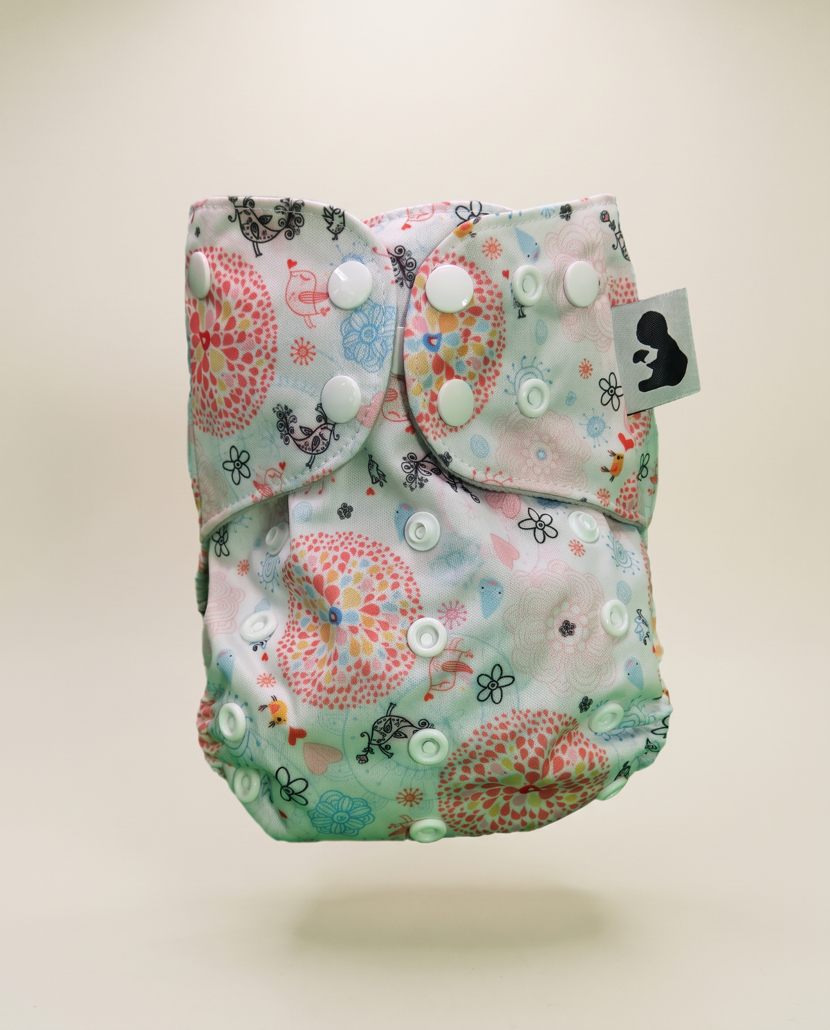 Paisley Bird - Pocket Diaper, open